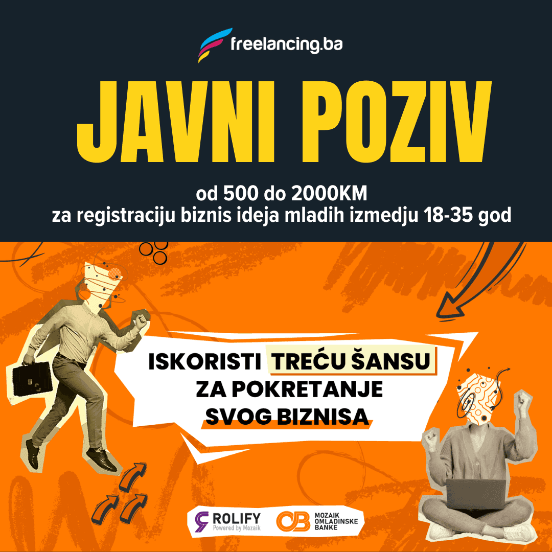 TREĆI JAVNI POZIV: Bespovratna sredstva za registraciju biznis ideja mladih od 18-35 godina